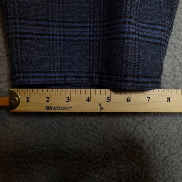 Treasure & Bond Womens Leisure Pants Blue‎ Plaid High Rise Plus 2X New - Picture 7 of 11